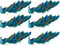 12 Blauer künstlicher Pfau Clip auf Christbaumschmuck für Party und Weihnachtsdekoration(6 Pack)