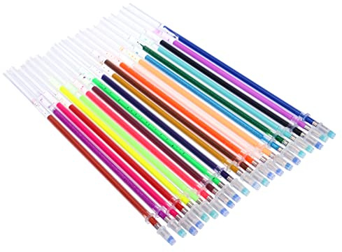 PATIKIL 48 Farben Gelstifte-Nachfüllpackungen, 1 Set Glitzer-Metallic-Pastell-Neon-Farbstift, Tinte, mittlere Spitze, Nachfüllpackungen zum Zeichnen, Kritzeln, mehrfarbig