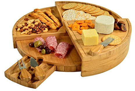 Set di taglieri per Formaggi - Set di taglieri per salumi e Piatto da Portata per Formaggi, Tagliere per Formaggi Girevole, Tagliere per Formaggi per intrattenere e servire