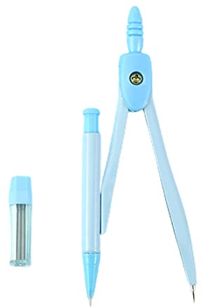 1 Pièce Compas avec Crayon Mécanique, Compas scolaire de précision, Compas Professionnel, Compas à Réglage Rapide, Compas en Métal, Pour Menuisier/Dessin/Travail du Cuir (Bleu)