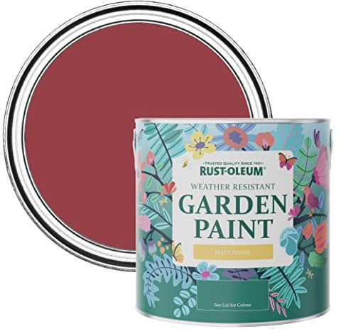 Rust-Oleum Red Mould-Resistant Garden Paint In Matt Finish - Soho 2.5L
