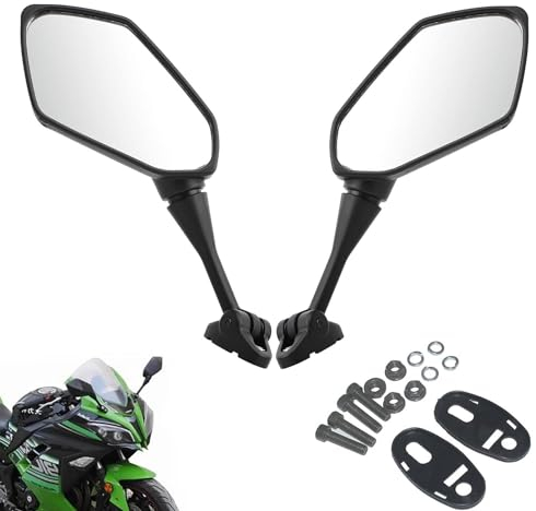 AULESSE Universal Motorrad Rückspiegel Spiegel E-Geprüft, 360° Drehbar Motorrad Spiegel für CBR600/CBR900/CBR1000 F4 HYOSUNG GT125R GT250R GT650R Seitenspiegel Rückspiegel