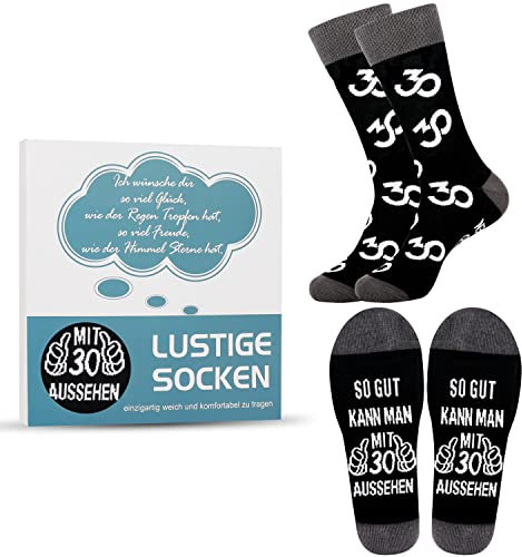 Jeasona 30. Geburtstag Socken Herren 43-46 30 Geburtstag Männer Geschenk Lustig 30. Geburtstag Männer Geschenk Lustige Geschenke zum 30 Geburtstag Mann Geschenkideen 30er Geburtstag Mann Witzig