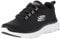 Skechers Damen Flex Appeal 5.0 Low-Top-Sneaker, Schwarzes Netzgewebe, weißer Rand, 35 EU
