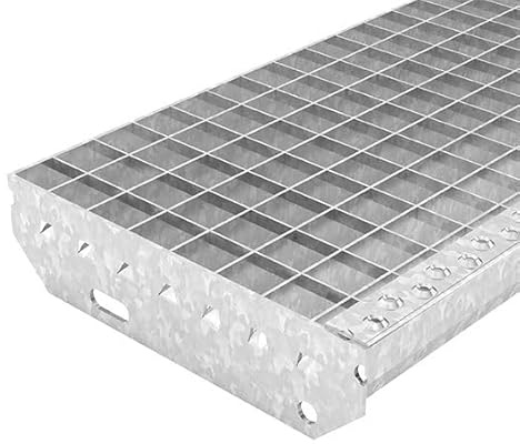 Gitterroststufen 700x240 mm - Maschenweite 30x30 mm,verzinkt, rutschhemmend, wetterbeständige Treppenstufen aus Metall – ideal für Innen & Außen