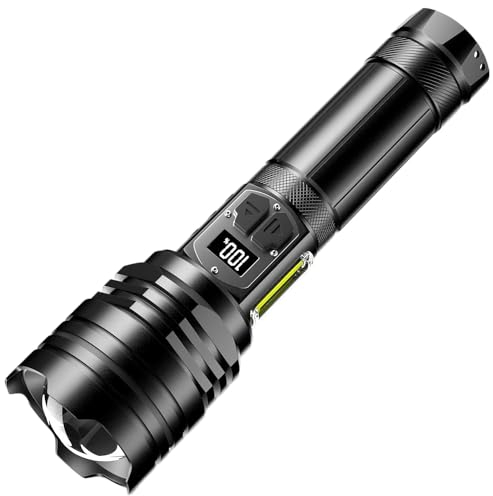 ASORT Taschenlampe LED 1000000 Lumen, Extrem Hell USB Aufladbar Taktische Taschenlampen mit supergroße Blende zoombare,COB-Seitenlicht, 10 Lichtmodi, IPX67 Wasserdicht für Camping, Wandern, Notfälle