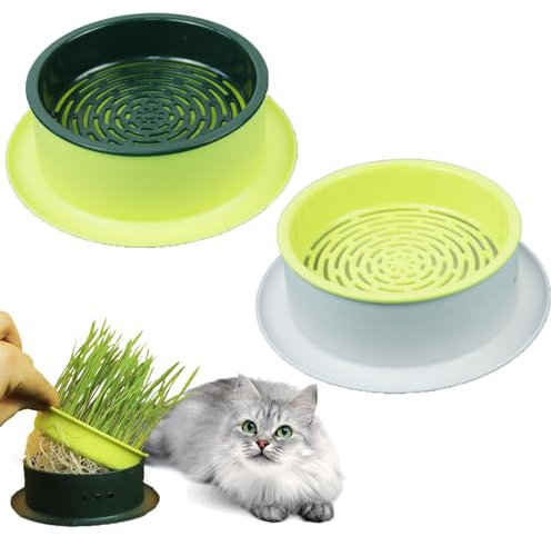 Mhihtts 2Pcs Cat Grass Planter, Cat Grass Growing Kit, Hydroponic Cat Grass Planting Box, Cat Grass Growing Tray for Outdoor Cat Dogs and Other Pets (No Seeds Included) (2)