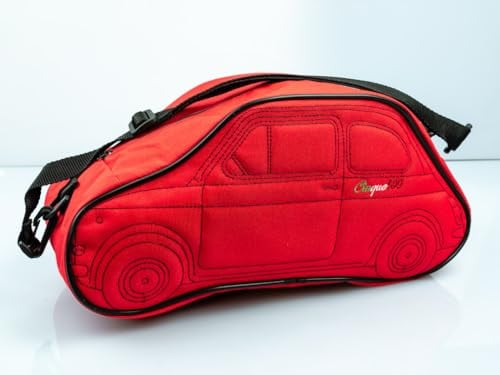 Borsetta Gadget Compatibile con Fiat 500 Epoca (Rosso)