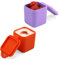 2pcs Dips Pots for OmieBox Lunch Box, 4oz Leak-Proof Salad Dressing Containers Dipping Sauce Cups Silicone Condiment Containers with Lids for Kids School Picnic Travel(Orange, Purple)