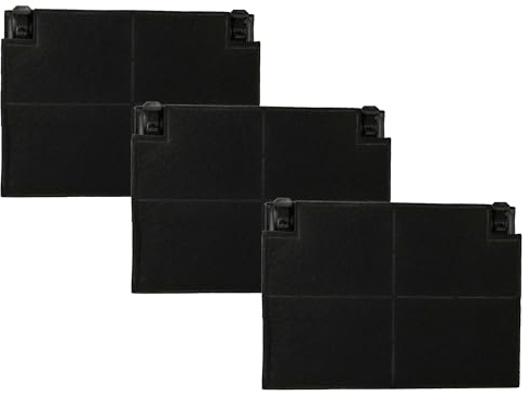 vhbw 3x Aktivkohlefilter kompatibel mit Zanker ZKP6010X Dunstabzugshaube | 19,5 x 13,9 x 2,2 cm