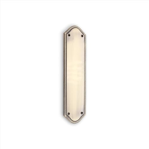 Infinity Decor Antique Brass Georgian Roped Edge Design Shaped Finger Push Plate Protector 300x75mm - for Interior or Exterior Door