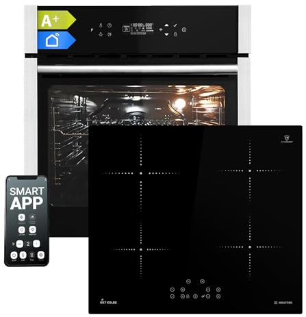 Autarkes Herdset | 60cm Einbaubackofen EB8313HC | 59cm Induktionskochfeld IH85900RL | Pizzafunktion | Grill | Umluft | Heißluft | Automatik-Timer | 2-fach Wärmeschutzverglasung | SET8313HCIH859RL