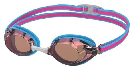 Speedo Vanquisher 3.0 Mirror Occhialini per Unisex Bambini, Picton Blue/Vermillion/Gold Mirror, One Size