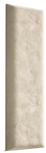 Muralo Wandkissen Gepolstert, Magic Velvet, Wandpolster - 80x20 cm, Creme | Wandpaneel, ideal als Bettkopfteil oder Lendenkissen - für Schlafzimmer und Wohnzimmer, einfache Anbringung mit Montagekleber
