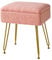 YMYNY Schminkhocker Stuhl mit Stauraum, Quadratischer Hocker aus Teddy Samt, Pouf Couch Hocker, Moderner Multifunktionaler Make-up-Hocker für Schlafzimmer, Wohnzimmer 40 x 30 x 47CM Rosa HBD031P