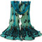 Bestickter Blumen-weicher Spitze-Wickel-Schal-Frauen-langer Pfau-D-Schal-Schal Gardine Schal (Green, One Size)