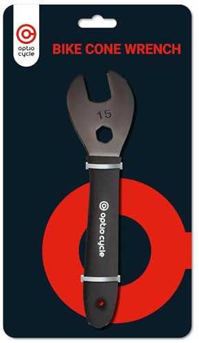 Optio Cycle Konusschlüssel 15 mm – Fahrradschlüssel Werkzeug für Präzise Wartung | Hochwertiger Fahrrad Maulschlüssel aus Gehärtetem Stahl mit Rutschfestem Griff