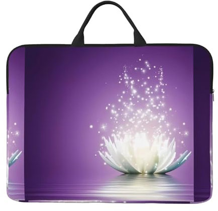 Lotus Flower Purple Unisex wasserdichte schmutzabweisende 35,6 cm (14 Zoll) tragbare Laptop-Innentasche mit Reißverschluss, Schwarz , Einheitsgröße
