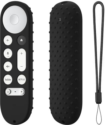 Silicone Case Cover for Google TV Streamer 4K Remote 2024 Silicone Protective Cover for Google GY3LE Anti slid Remote Cover (Black)