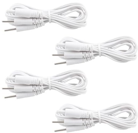 4Pack Tens Machine Replacement Leads, Flexible Electrode Wire Cables for TENS Units EMS with 2mm Pin Connectors, Electrotherapy Accessories