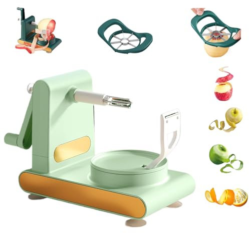 Beachersett Multi-Fruit Peeler 2.0,Hand Crank Multi-Fruit Peeler Machine with Powerful Suction Base,Home Essentials Multi-Fruit Peeler 2.0,Multi Fruit Peeler,Fruit Peeler Machine (Light Green)