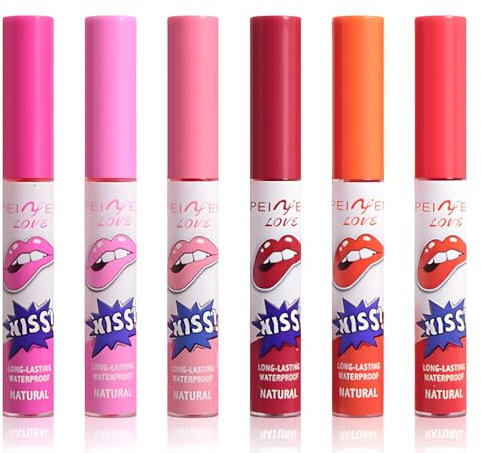 6 Stück Lippenfarbe Set,Lip Stain Peel Off,Lip Liner Lippenstift Abziehen Geeignet Für Frauen Und Mädchen, Um Sexy Und Lässige Kosmetik Zu Schaffen