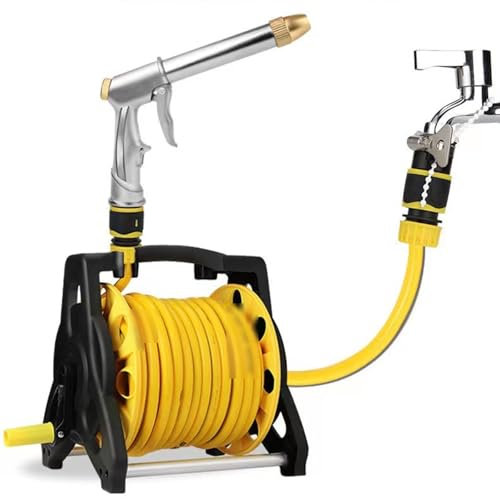 Car Wash Hose Reel, High-Pressure Water, Automatic, Universal Sturdy Frame, for Home Yard, Lawn, Patio, Garden Irrigation, Watering, Car Washing