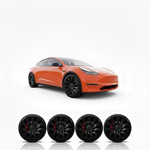 Ayaltes TESPX Tesla Model Y Uberturbine 21 Felgenschutz – Klebstofffreie Ultra-Fest Klemmpassung, CNC-Präzisionsschnitt, PPF Inklusive, 4er Set (4 Räder) Komplettsatz – Schwarz