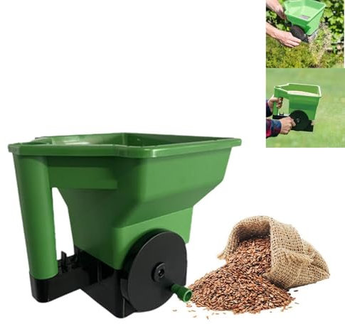 Épandeur de semences de gazon portable - Engrais manuel - Économie de main-d'œuvre - Épandeur vert pour semences d'herbe, pelouse de jardin