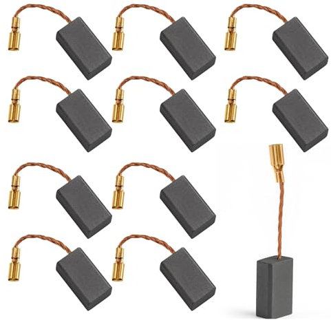 EUYKQNOI Balais Charbon 5x8x15mm pour Meuleuse d'Angle - Lot de 10 Pièces Compatible Bosch/Makita/Dewalt - Haute Conductivité Graphite, Pour Marteau Piqueur et Scie Circulaire