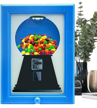 Sweet Dispenser Picture Frame,Wall Mounted Candy Dispenser,Vintage Candy Picture Frame,Dispenses Gum Chocolate Candys For Kitchen Shop Party Display,Decor For Halloween Christmas Birthday Thanksgiving