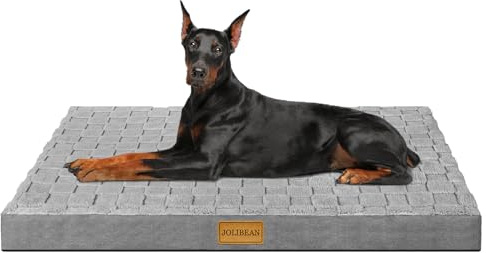 Jolibean Orthopädisches Hundebett Grosse Hunde,142x101cm,Grau | Egg-Crate Schaumstoff Komfort Unterstützung Hundematte,Wasserdicht Rutschfest,Abnehmbarer Waschbarer Hülle