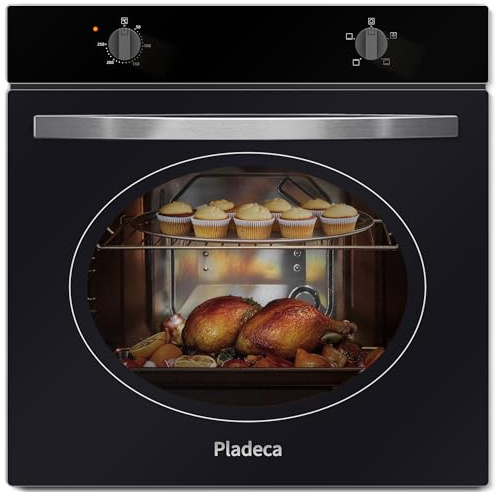 Electric Oven 65L, Built in Oven 60cm, Knob Control wtih 4 Functions 2000W | Easy-Clean Enamel, Interior Light, Plug & Play Oven 220-240V