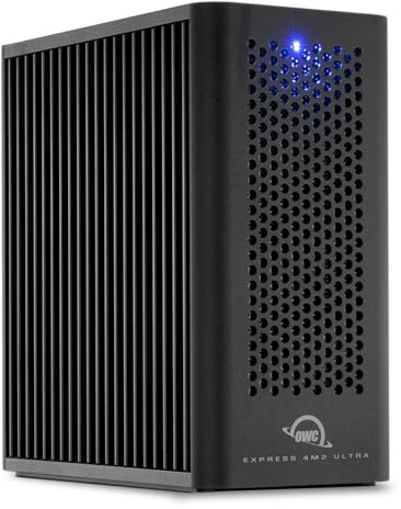 OWC Express 4M2 Ultra Thunderbolt 5 Four-Slot NVMe M.2 SSD Enclosure | Four NVMe M.2 2242/2280 slots - Up to 6622MB/s - Connects to Thunderbolt 3 (Mac), Thunderbolt 4/5 and USB4 Mac/PC