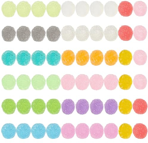 CRAFTYMELODY 60 Stück Künstliche Weihnachts Bonbons 15 Farben Mehrfarbig Harz Künstlicher Zucker Klein Bonbons Gummidrops Deko Bonbon Ornamente Zubehör
