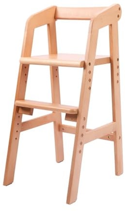 Ezebaby Mitwachsender Kinderstuhl aus Holz, ergonomisch höhenverstellbar | Massives Buchenholz, höhenverstellbar, ergonomischer Sitz, bis 12 Jahre, EN 17191:2021 geprüft, für Essen, Lernen und Basteln