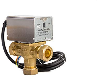 Corgi VAL322MP-C 3 Port Mid-Position Motorised Valve, Chrome/Brass