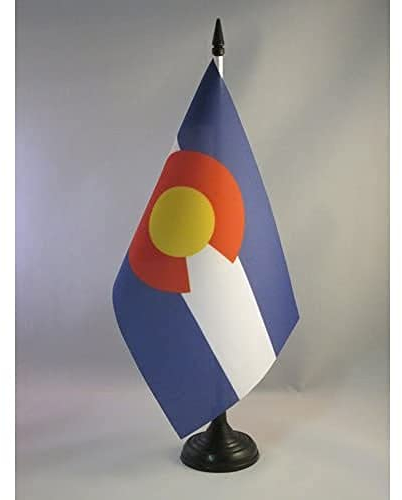 AZ FLAG - Tischflagge Colorado - 21x14 cm - Bundesstaat Colorado Tischfahne 14 x 21 Cm - Flaggen