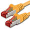 1aTTack.de - 1x 2m câble patch CAT6 S/FTP PIMF blindage CAT.6 câble réseau RJ45 câble Ethernet DSL LAN routeur commutateur modem panneau de brassage - jaune - 1 pièce