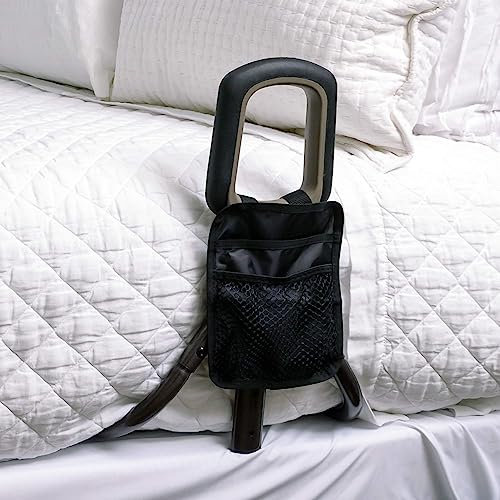 Stander Physical Therapy Bed Cane, Bed Rail for Elderly Adults, Height Adjustable Bed Assist Bar with Organizer Pouch (Eligible for VAT relief in the UK)