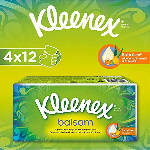 Kleenex Etuis Balsam 12 Mouchoirs - Lot de 4