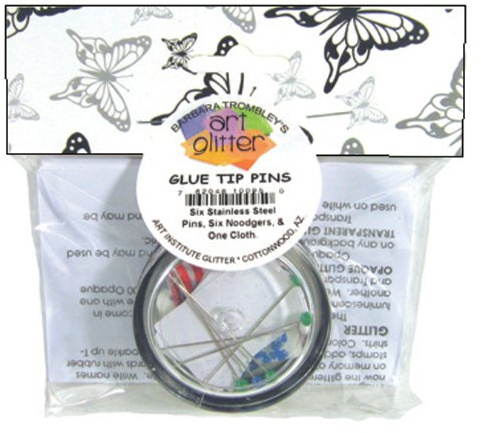 Art Glitter Stainless Steel Pins 6pcs