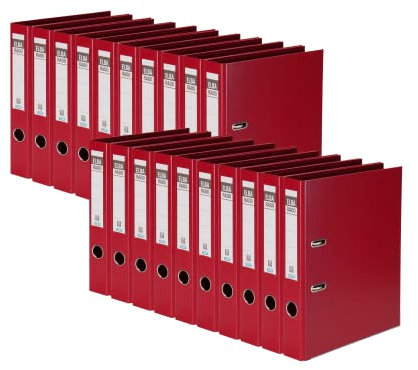 Elba Ordner A4, aus Kunststoff, rado plast, 5 cm schmal, rot, 20 Stück