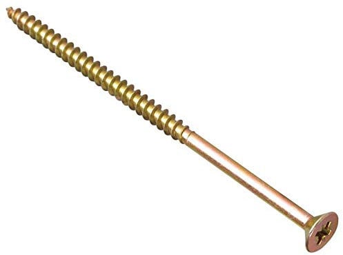Forgefix MPS6150Y Tornillo Multiusos Compatible con Pozi CSK ST ZYP 6,0 x 150 mm, Caja de 100, Amarillo pasivado, 6 x 150 mm