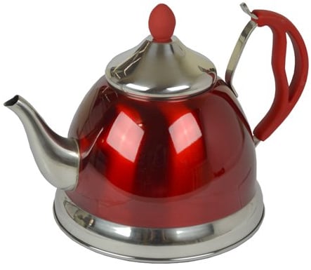 NEW 1.5L RED STAINLESS STEEL LIGHTWEIGHT WHISTLING KETTLE CAMPING FISHING CORDLESS | FISHING CAMPING HIKING | COMES WITH INFUSER | NON DRIP WHISTLING SPOUT | 1.5 LITRES CAPACITY | COOL TOUCH HANDLE