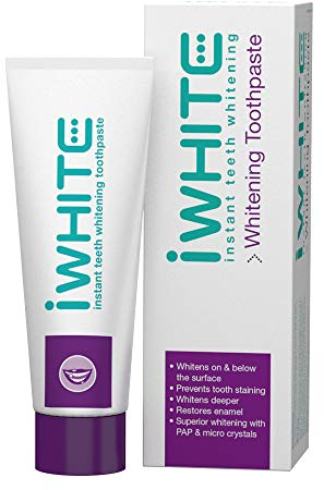 iWhite Sofort aufhellende Zahnpasta zur Wiederherstellung des Zahnschmelzes und zur Remineralisierung der Zähne, 75 ml