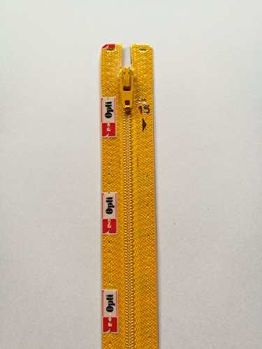 Opti S40-15-00645 Reißverschluss, 100Prozent Polyester, 00645 Gelb, 15cm