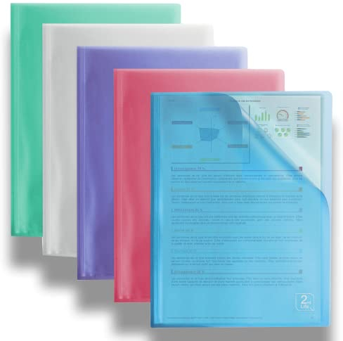 OXFORD Lot de 10 Protège-Documents 2nd Life A4 40 vues / 20 Pochettes Couverture Polypro Coloris Assortis