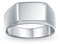 Bling Jewelry Geometrischer Anpassen Gravieren Einfacher Breiter Rechteckiger Initialen Monogramm Siegelring Für Männer .925 Sterlingsilber Glänzende Oberfläche