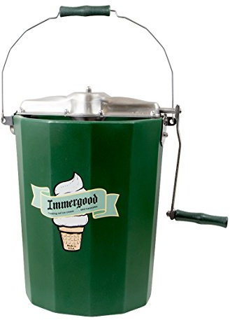 Immergood - Máquina para hacer helados de acero inoxidable de 6 cuartos de galón, manivela